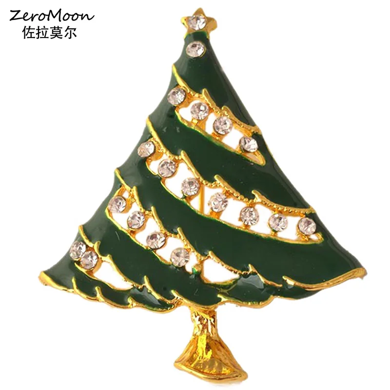 

Рождественская елка эмалированная брошь на булавке кристалл горный хрусталь завод одежды Ювелирные изделия праздничный подарок