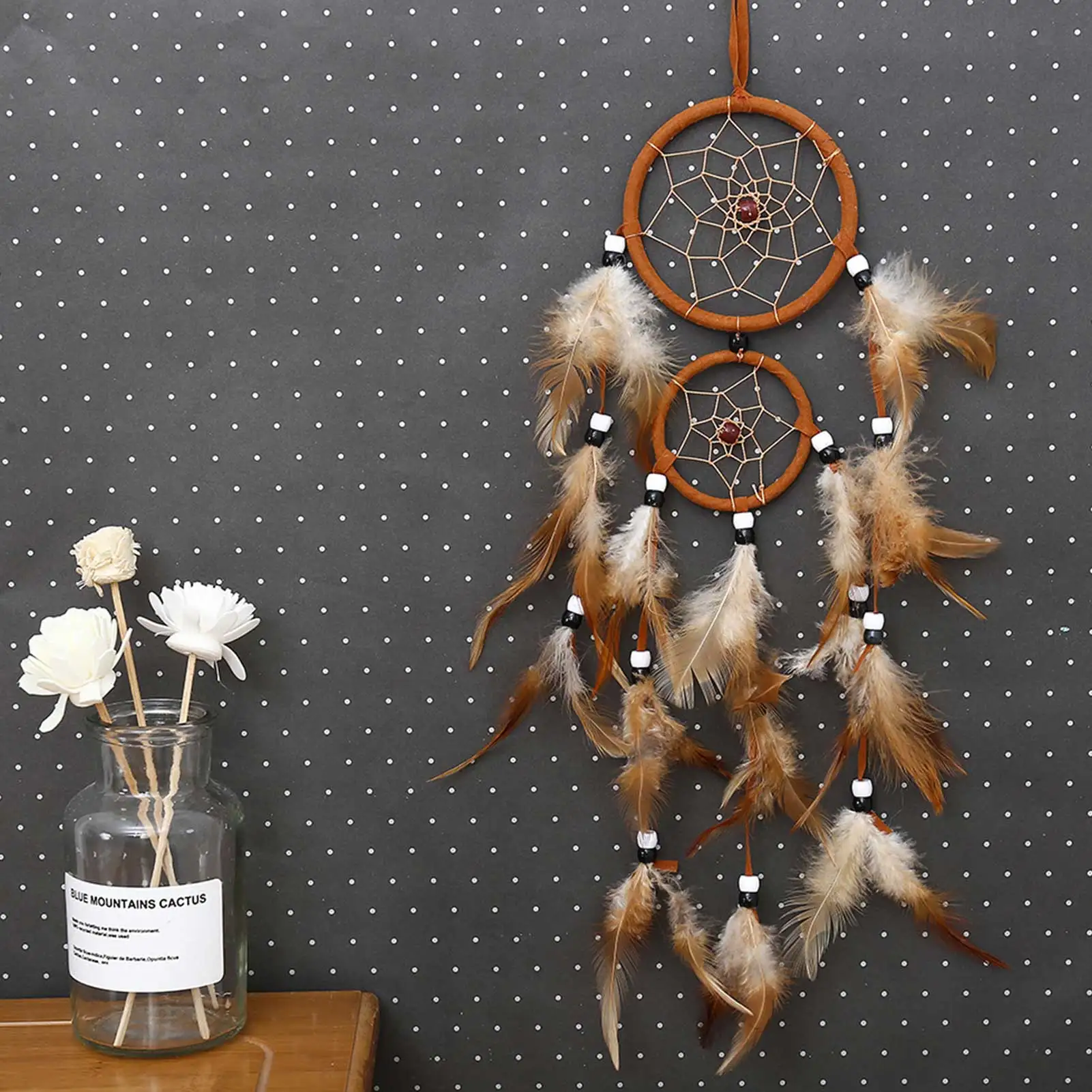 

Hot Wall Hanging Vintage Dreamcatchers Decoration Hanging With Rattan Bead Feathers Wall Car Decoration Ornament Dreamcatcher