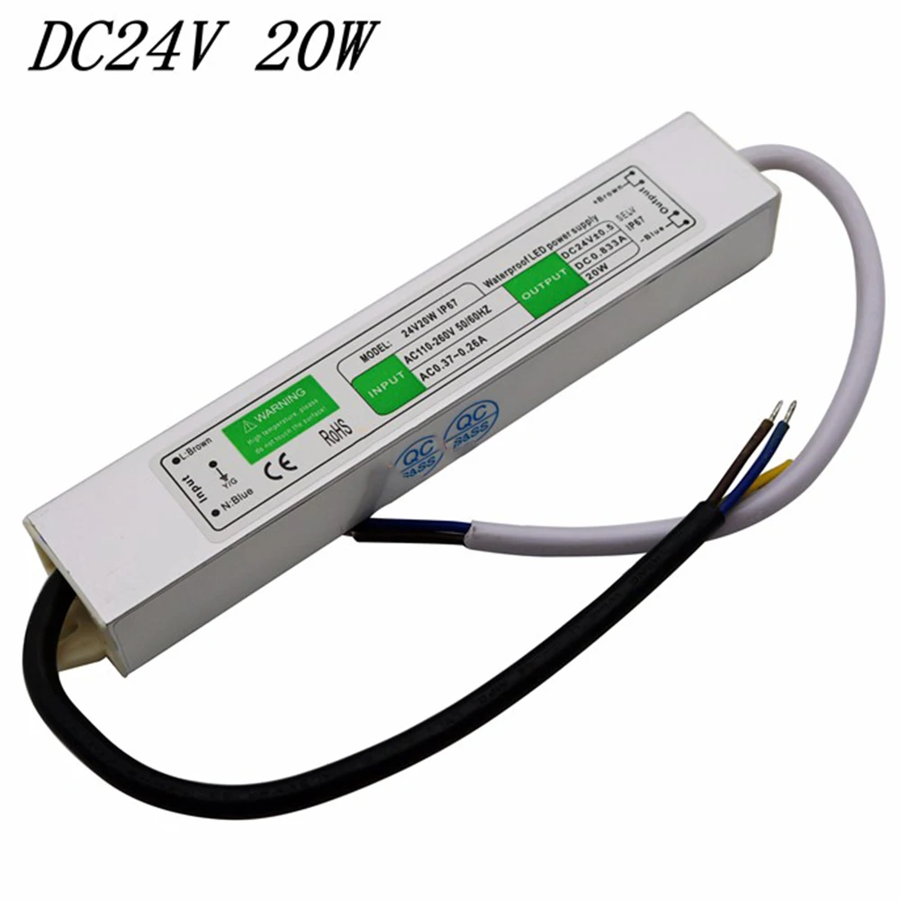 Водонепроницаемый IP67 DC 24V 10W 15W 20W 36W 45W 60W 80W 120W Электронный Драйвер уличный источник