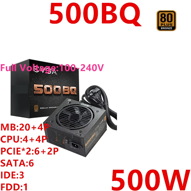 Günstig Neue NETZTEIL Für EVGA Marke 80PLUS Bronze Halb Modulare RTX2060 RX590 Stille Host Power Versorgung Bewertet 500W Spitzen 600W Netzteil 500BQ