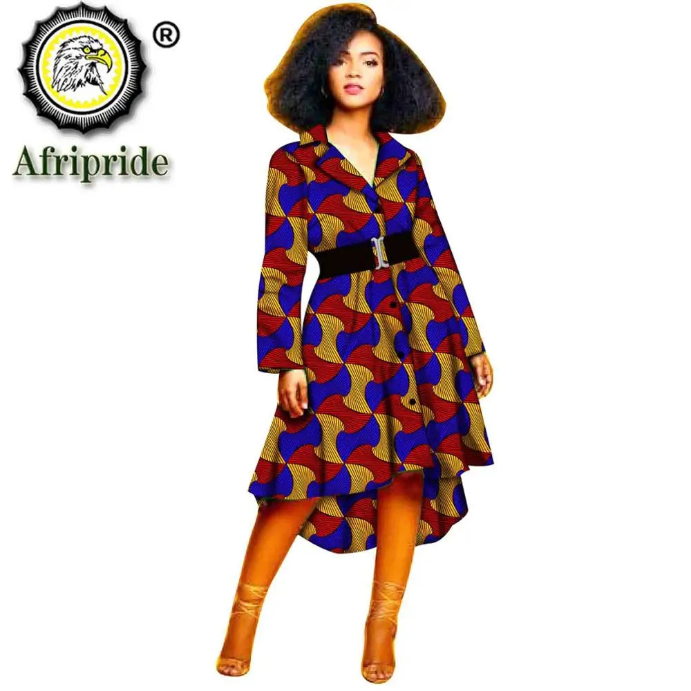 Новое поступление 2019 женское платье Dashikiage с поясом Африканский принт