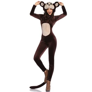 Костюмы на Хэллоуин для женщин, соблазнительный костюм обезьяны для косплея, комбинезон, костюмы для взрослых, Рождественская вечеринка, костюмы с животными
