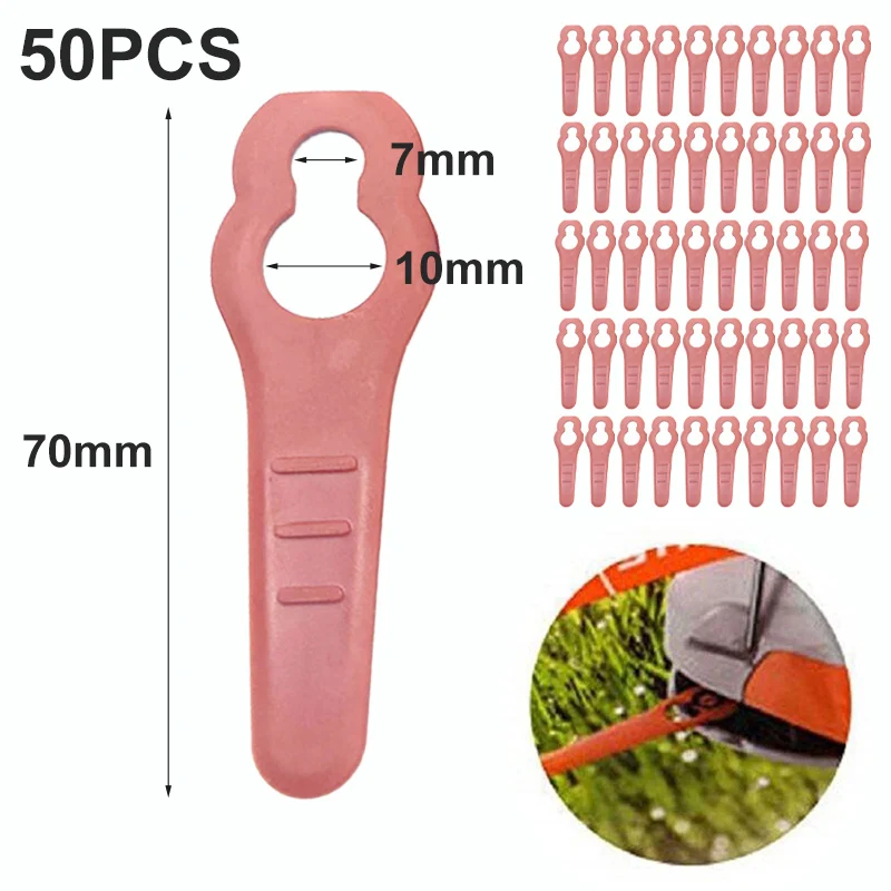 

50PCS Plastic Grass Trimmer Blades Mower Replacement Switchblades Home Tools