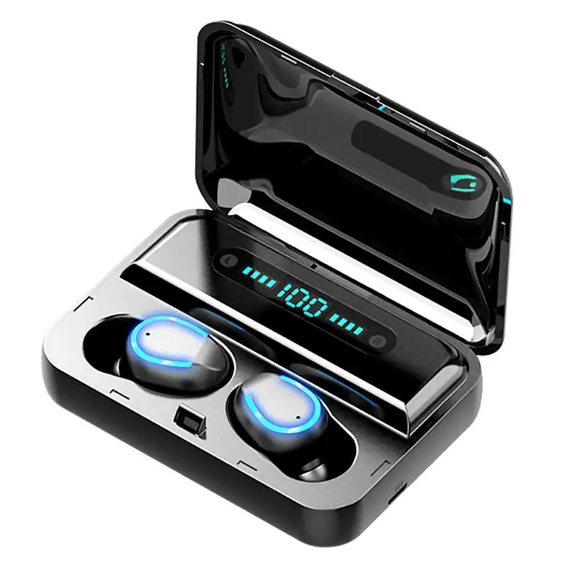 F9-5 Ture Беспроводная стерео Bluetooth V5.0 HD Голосовая Графен бас Вибрирующая мембрана в ухо u-типа Спортивная гарнитура