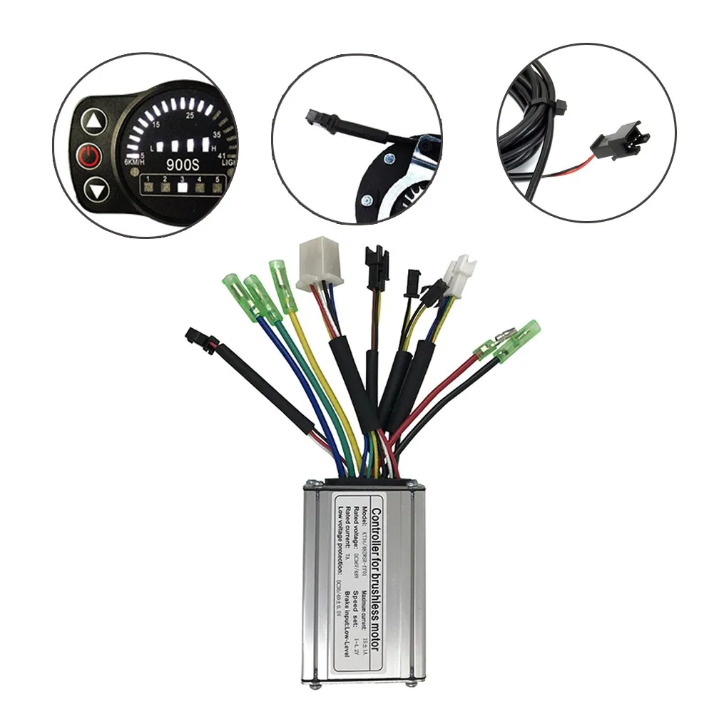 

E-Bike KT 36V/48V 250W 15A SM Controller+LCD8H Display+Sensor+Thumb Throttle Waterproof Electric Bicycle Parts Accessories