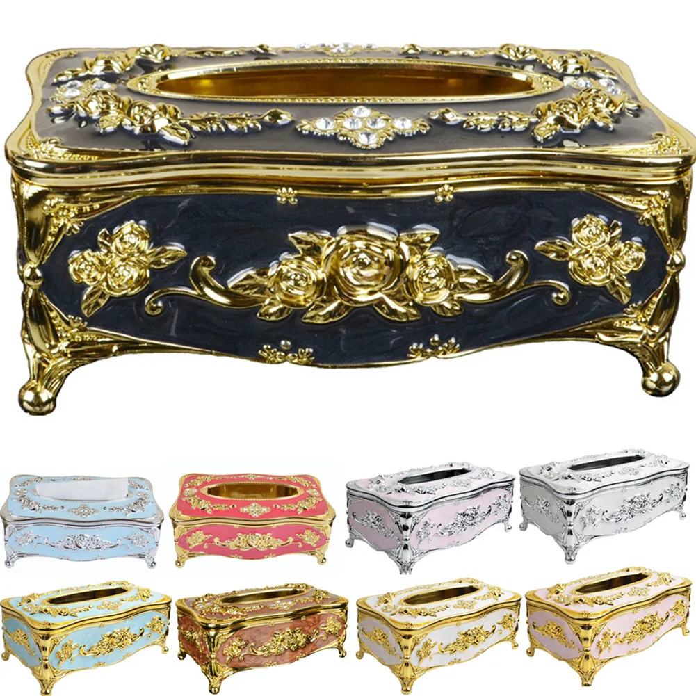 

1 Pc Creatice European Style Tissue Box Case Cover Bathroom Paper Napkin Holder Luxury Home Office Decoration And Daily Use