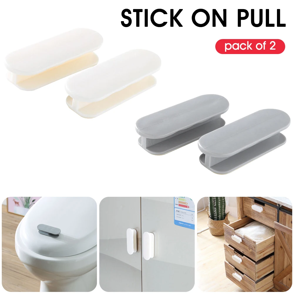 2pcs Punch-free Cabinet Pulls Drawer Knobs Self-adhesive Furniture Hardware Kitchen Door Cupboard Wardrobe | Дом и сад