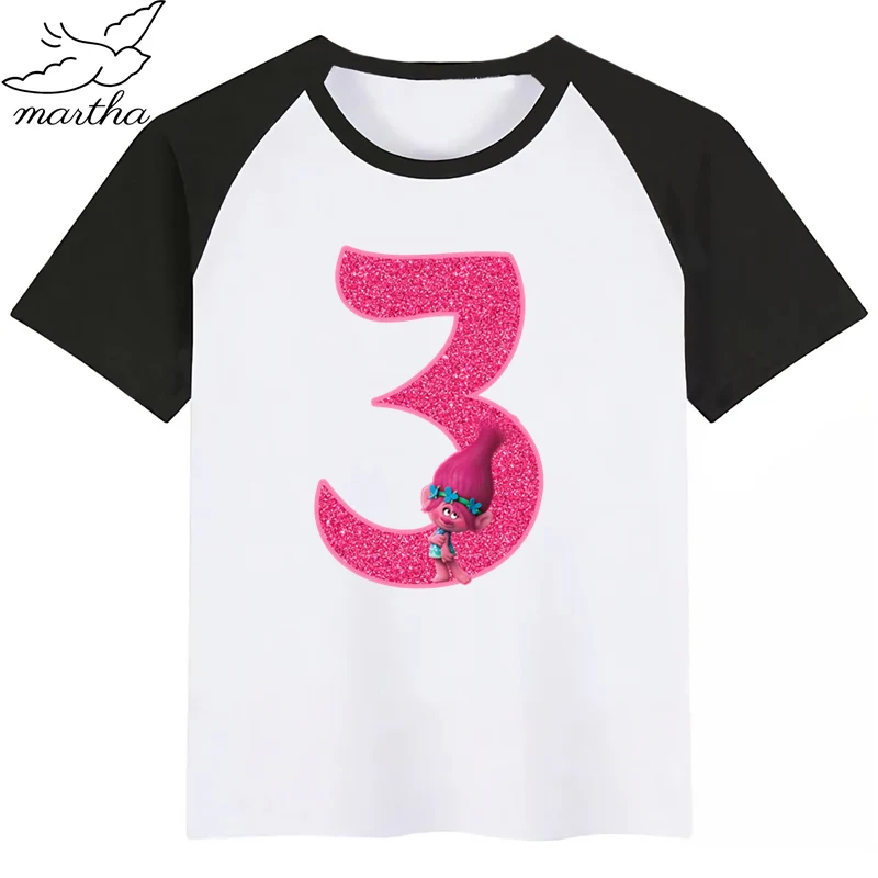 Модная футболка с забавным принтом и цифрами троллей на День рождения детские