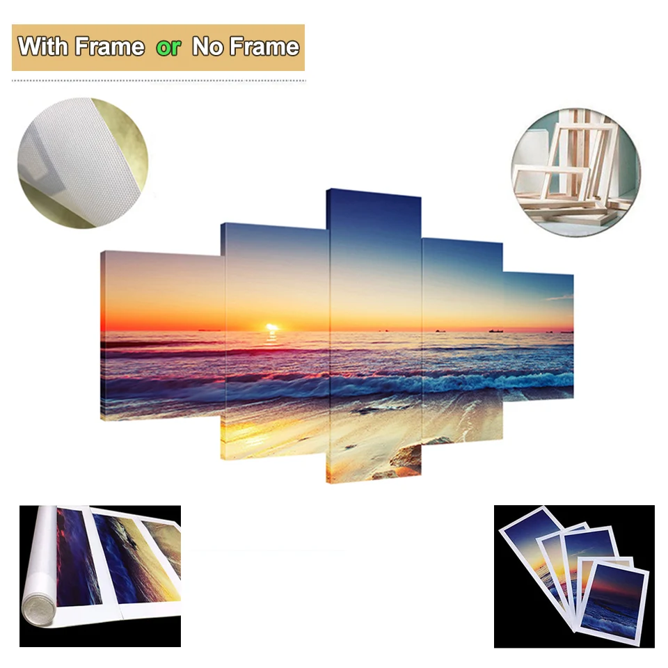 

5 panel red luxury sports car picture poster canvas painting modular wall art HD printing modern living room home decoration