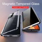 Чехол для Oneplus 9 Pro One Plus 9 Pro, чехол, магнитный металлический бампер, защита объектива камеры, защита экрана, закаленное стекло, 360 Полное покрытие