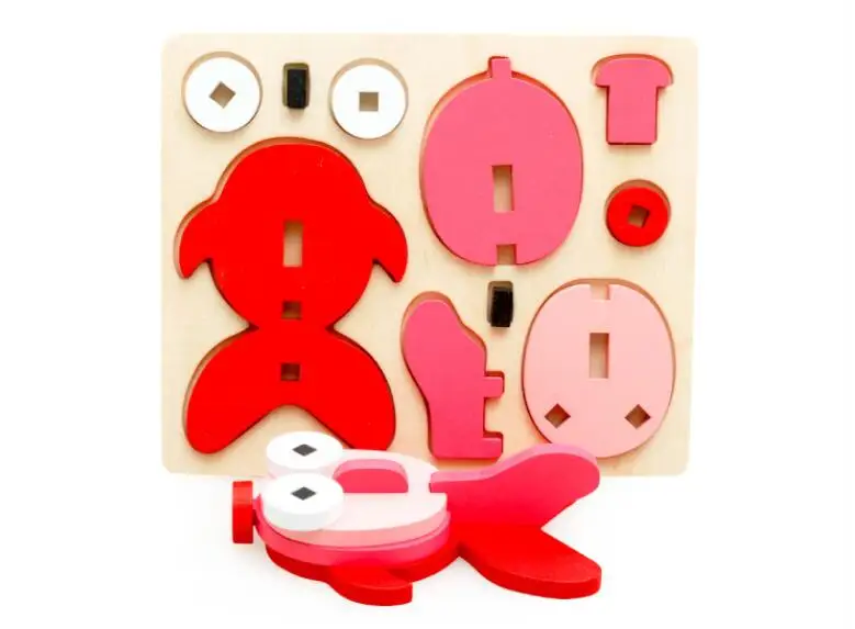 Веселые деревянные игрушки 3D Животные тигр лягушка Лев пазл Детские ручные