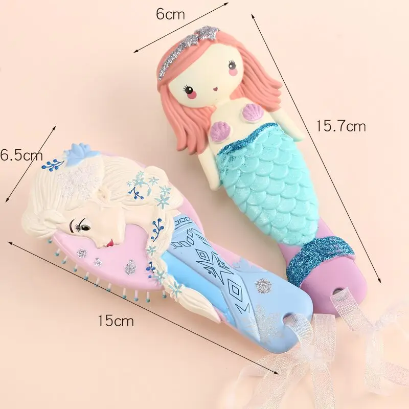 Дисней Принцесса замороженная щетка для волос brosse cheveux Kids нежная Антистатическая щетка кудрявый клубок Русалка щетина ручка Клубок Расческа