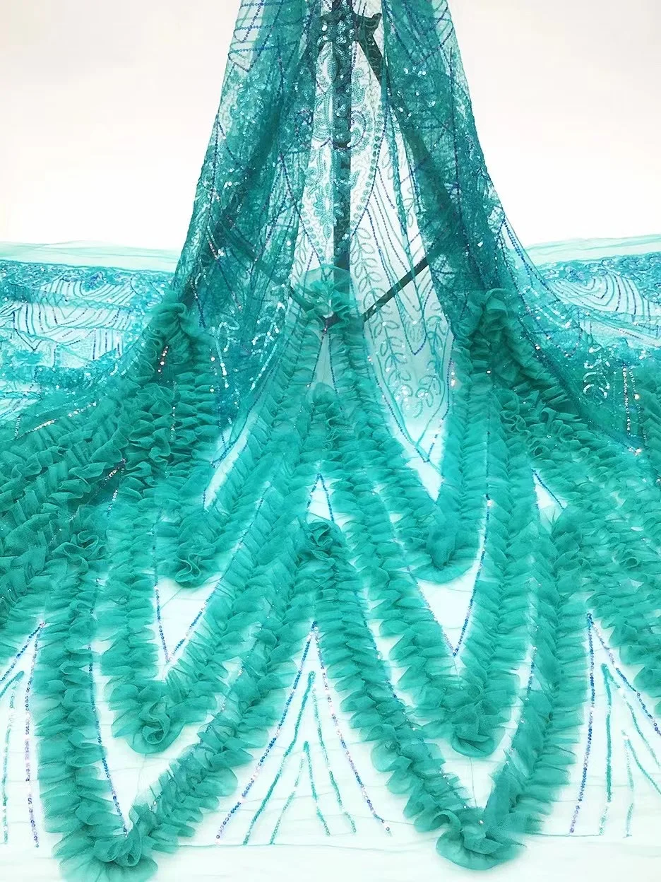 

2021 Новый дизайн 3D Цветочные Блестки Нигерия кружевная ткань Африканская кружевная ткань французская кружевная ткань для свадебной вечеринки AFD5020