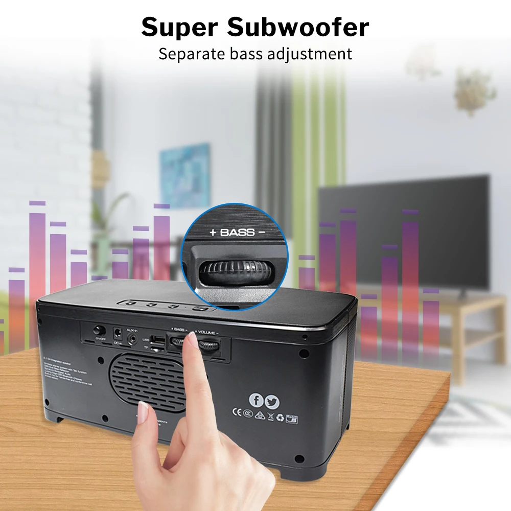 Deelife bluetooth динамик звуковая панель мощный портативный сабвуфер беспроводной бас 2