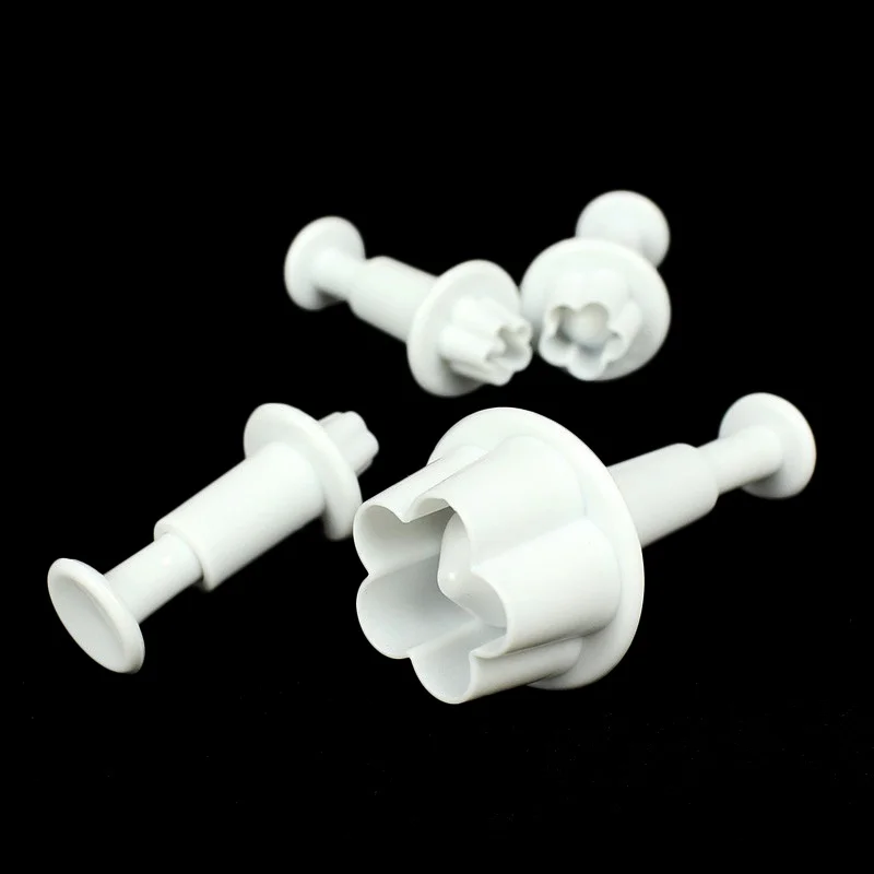 4Pcs/set Plum Blossom Fondant Cake Decorating Sugar Craft Plunger Cutter Flower Mold DIY Tools Home Kitchen BakeTools | Дом и сад