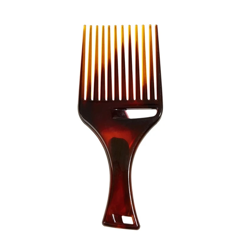 

H7JC Afro Hair Pick Comb Smooth Fork Combs Lightweight Plastic African Styling Tool for Men and Women