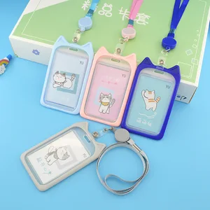 Выдвижной Бейдж с изображением кошки, держатель для карт