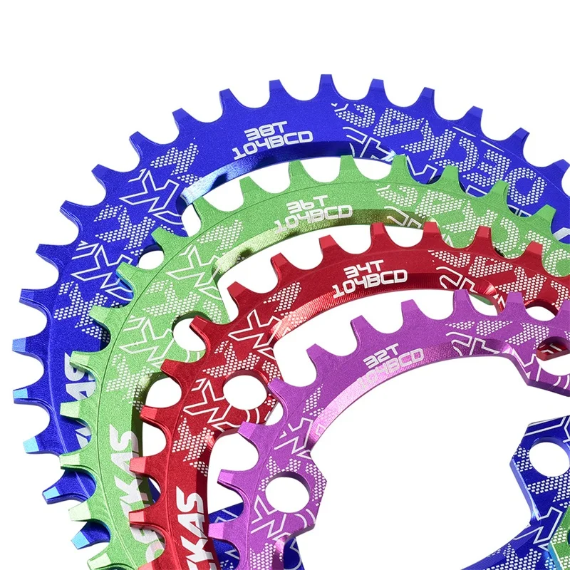 Deckas 104BCD Oval / Round Narrow Wide Chainring MTB Mountain bike bicycle 32T 34T 36T 38T crankset Tooth plate Parts 104 BCD | Спорт и
