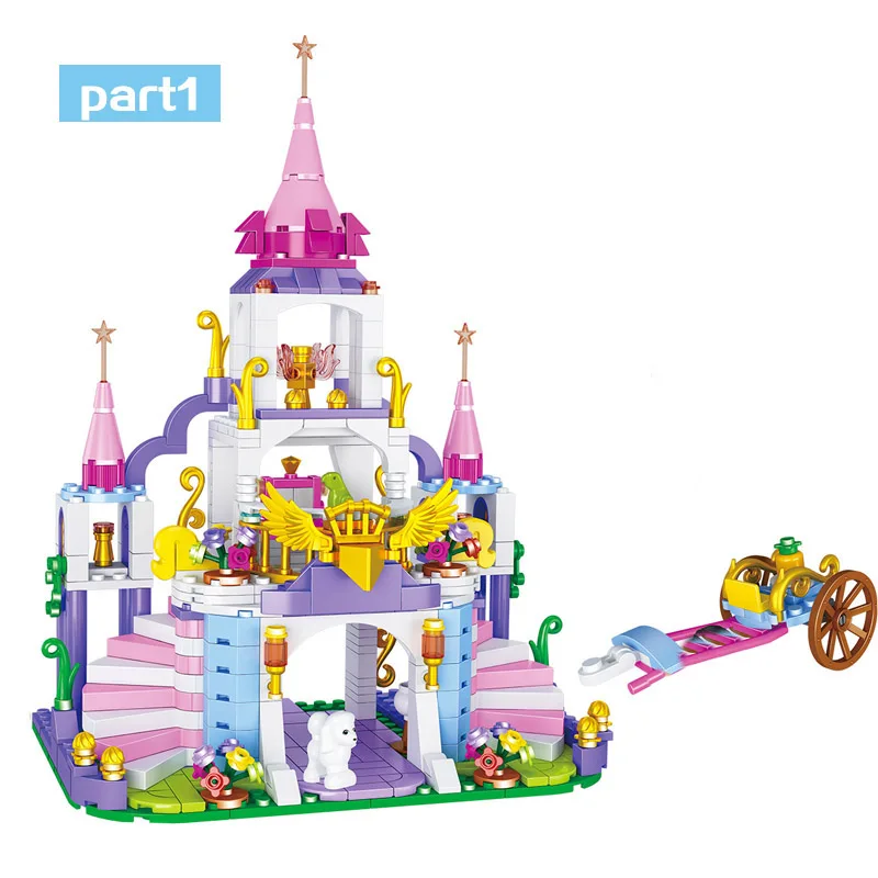 

500Pcs Princess Jeanne's City Castle Buiding Blocks Girls Friends Fantasy Castle Model Enlighten Educational Bricks Toys For Kid