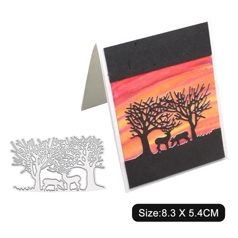 Два оленя/лес/творческий фон поздравительная открытка украшения поделки и