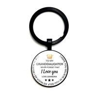 2020 new to my granddaughter love grandma time glass keychain pendant jewelry european and keychain