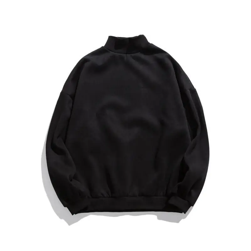 

2021 Men's Fashion Trend Hoodies Cotton Casual Sweatshirts Round Neck Thickening Pullover Black/grey Color Casual Coats M-2XL