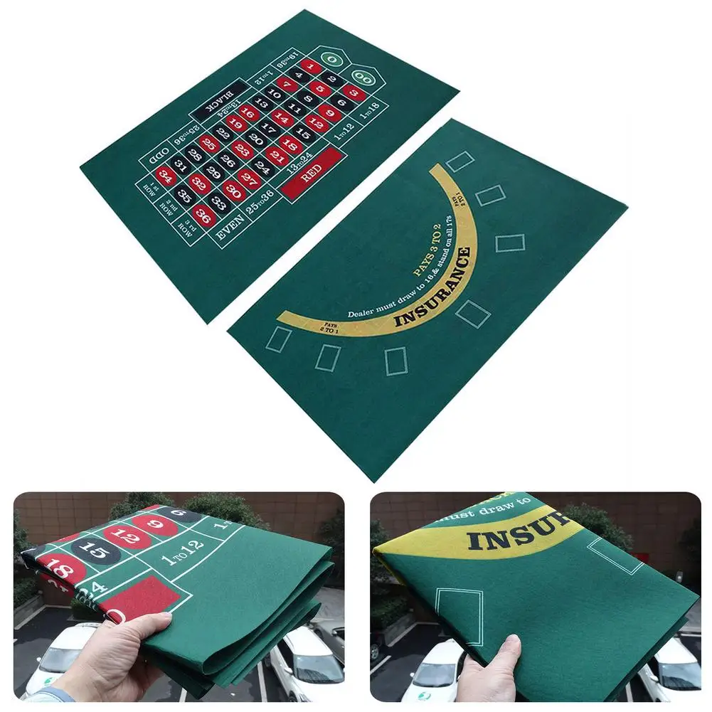 

60x90cm Double-sided Poker Game Table Layout Casino Tabletop Pad Felt For Roulette And Blackjack Texas Holdem Poker Game Mat