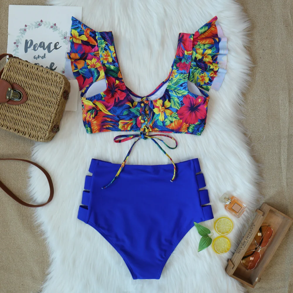 Сексуальный женский комплект бикини 2020 Новый пуш ап с оборками стеганый