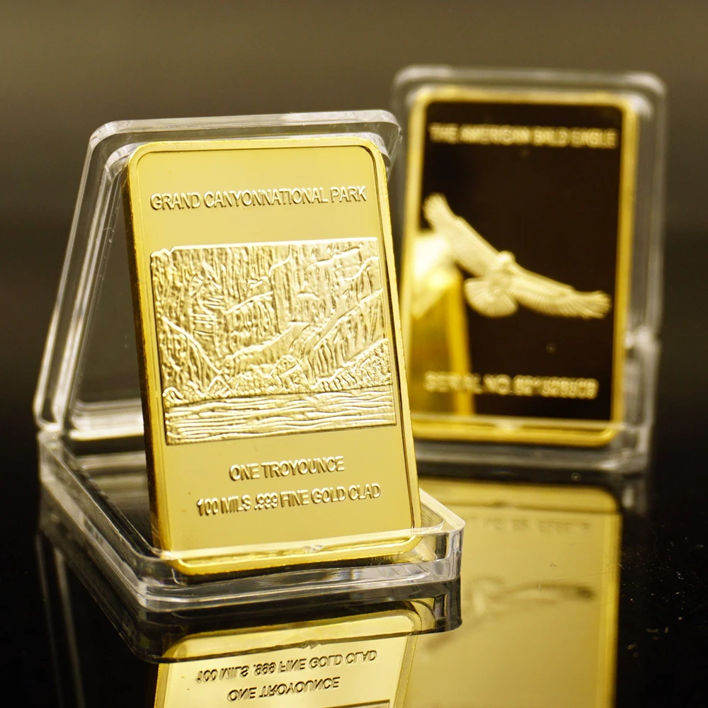 Американский белоголовый орлан изысканные золотые слитки бар один Трой унция 100