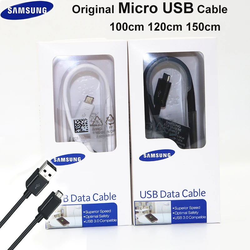 Кабель Micro USB Samsung 100% оригинальный быстрая зарядка Быстрая для Galaxy S7 S6 edge Plus Note 4 5 S4