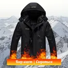 Водонепроницаемая мужская зимняя куртка с подогревом Softshell, Спортивная походная куртка, мужское флисовое плотное уличное теплое пальто для рыбалки, куртки