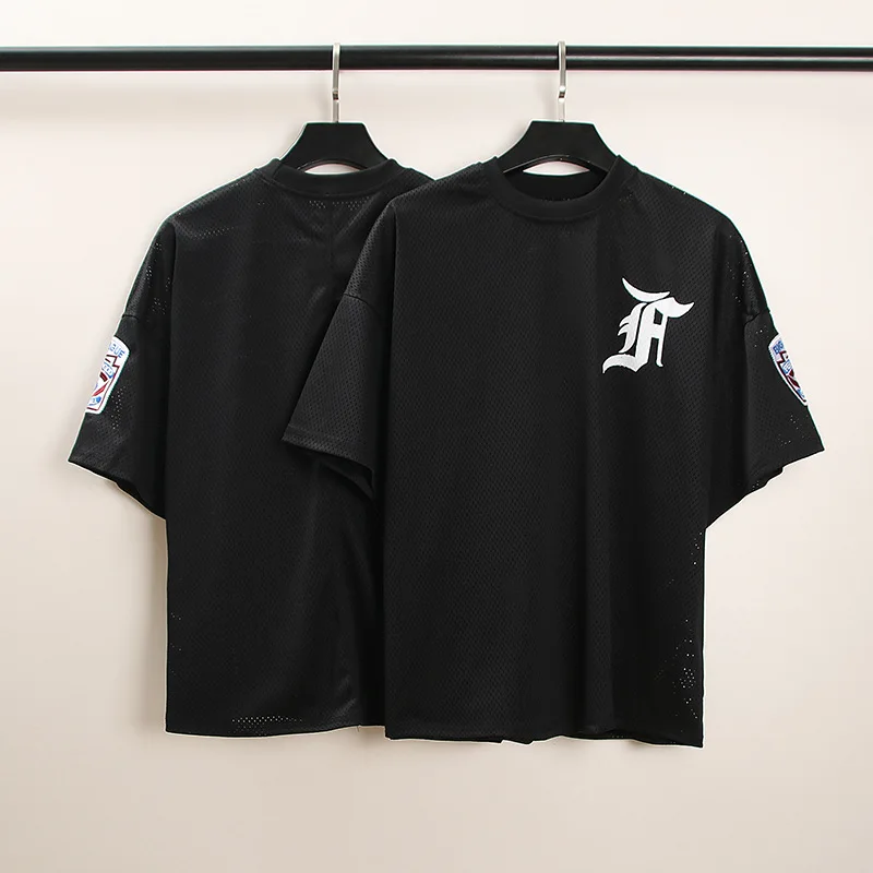 Футболка Мужская/женская с коротким рукавом брендовая сетчатая тенниска круглым