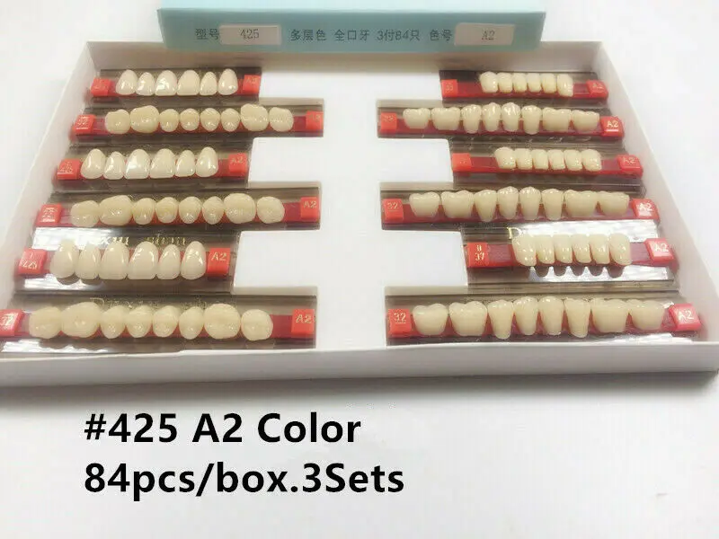 

5 коробок, зубы из синтетической смолы, A2 цвет #425