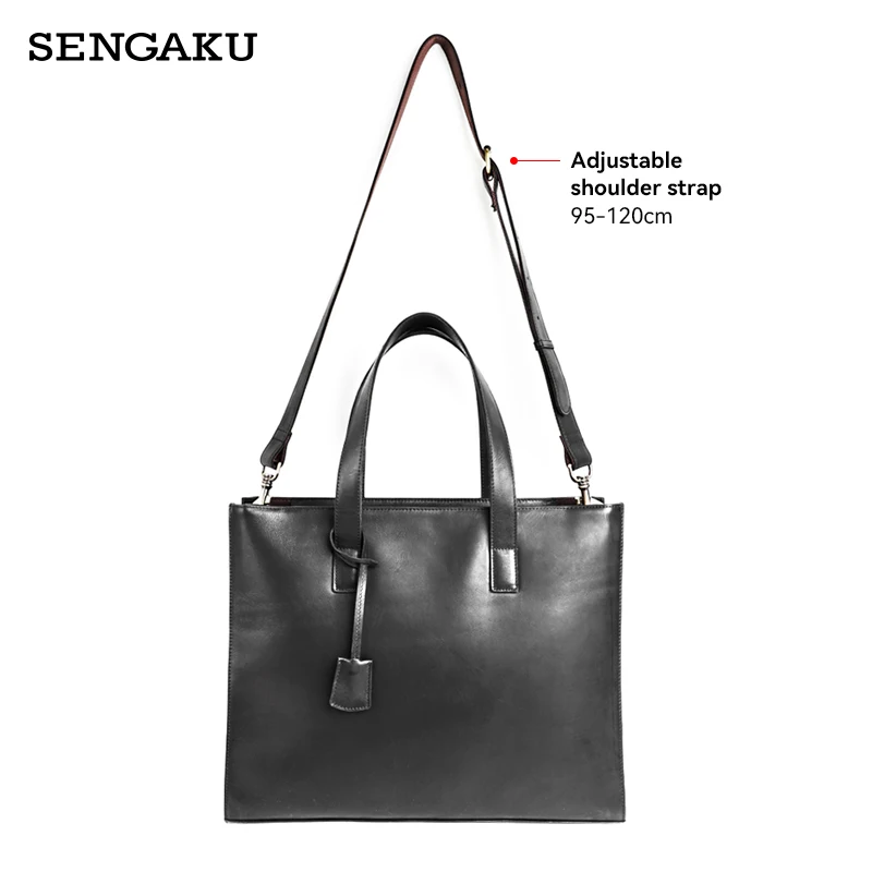 Fit For 16 Inch Laptop Shoulder Bag Handmade Genuine Leather Men's Briefcase Business Messenger Handbag Briefcases For Women
