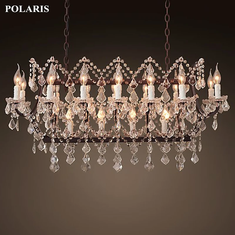 Винтажный Хрустальный люстра светильник рустикальная свеча подвесной для дома и