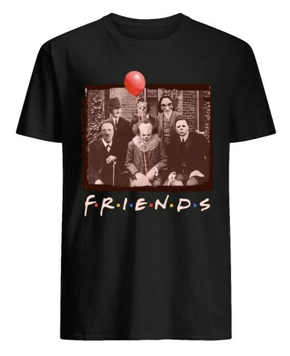 Friends Parody It Pennywise Horror Squad черная футболка на заказ Графические футболки