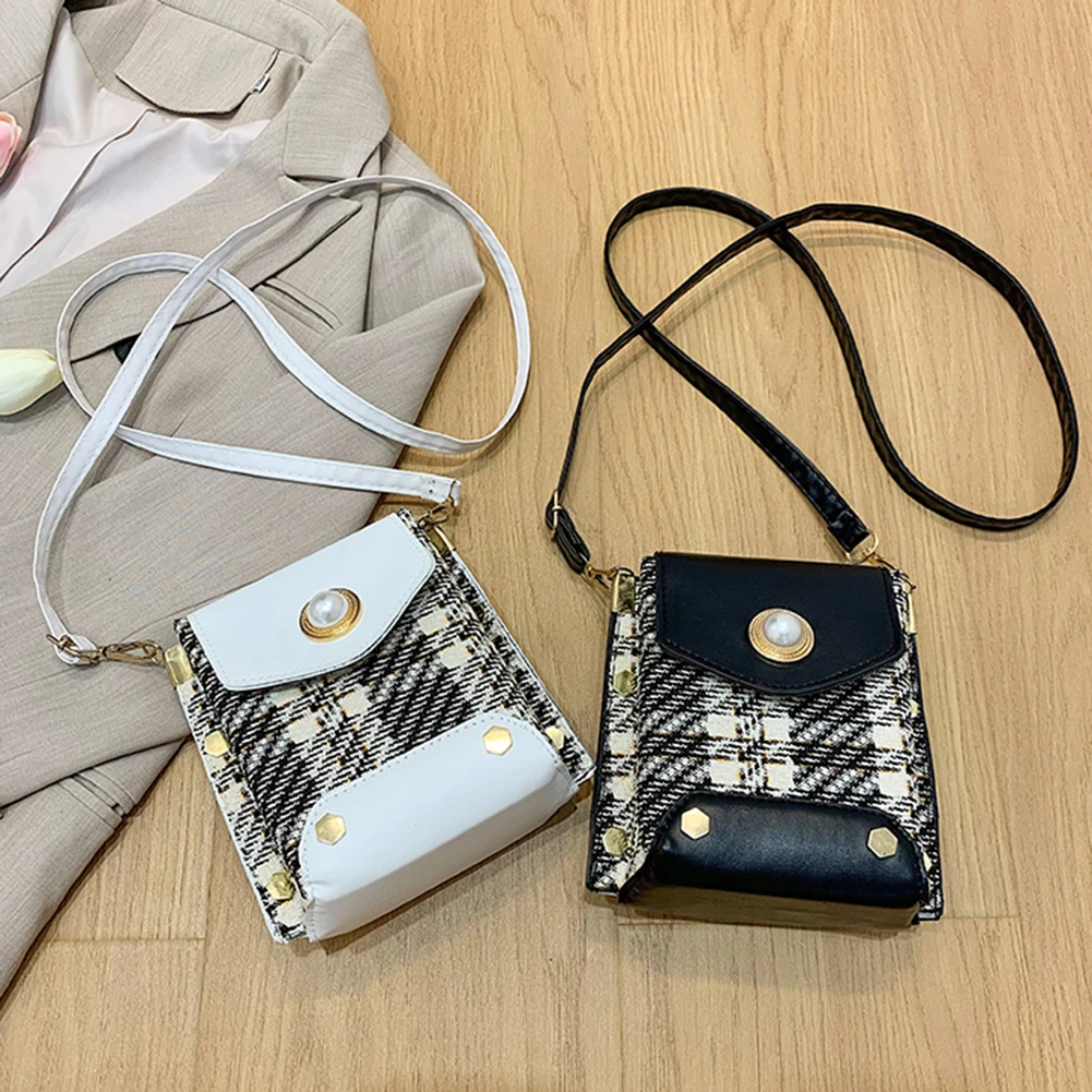 

Women's Bag Fashion Plaid Pattern Print Shoulder Bag Women Casual Hit Color Flap Crossbody Bags Mini Luxury Designer Handbags