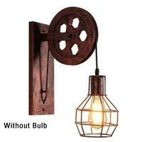 retro vintage wall light shade ceiling lifting pulley industrial wall lamp fixture iron loft cafe bar adjustable sconce light