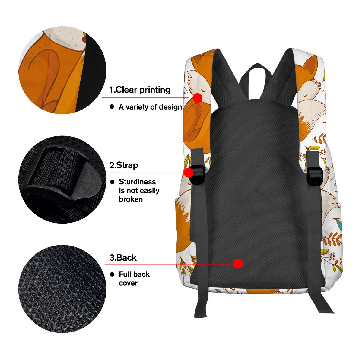 WHEREISART животные Милая лиса и цветок рюкзаки День Святого Валентина школьные сумки книга пятнистости