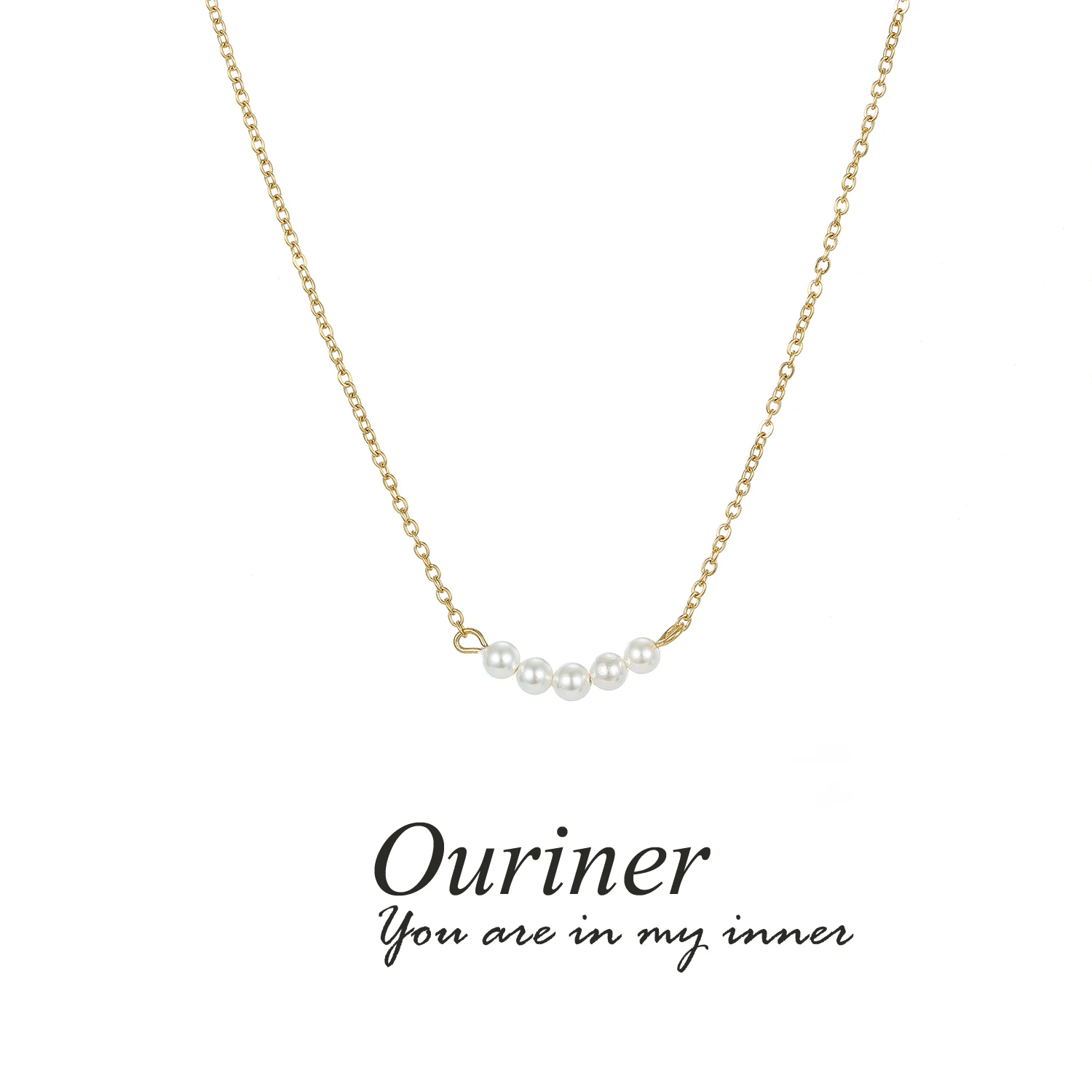 

Ожерелье из искусственного жемчуга Ouriner, минималистичное ожерелье из нержавеющей стали для женщин, оптовая продажа, модные украшения