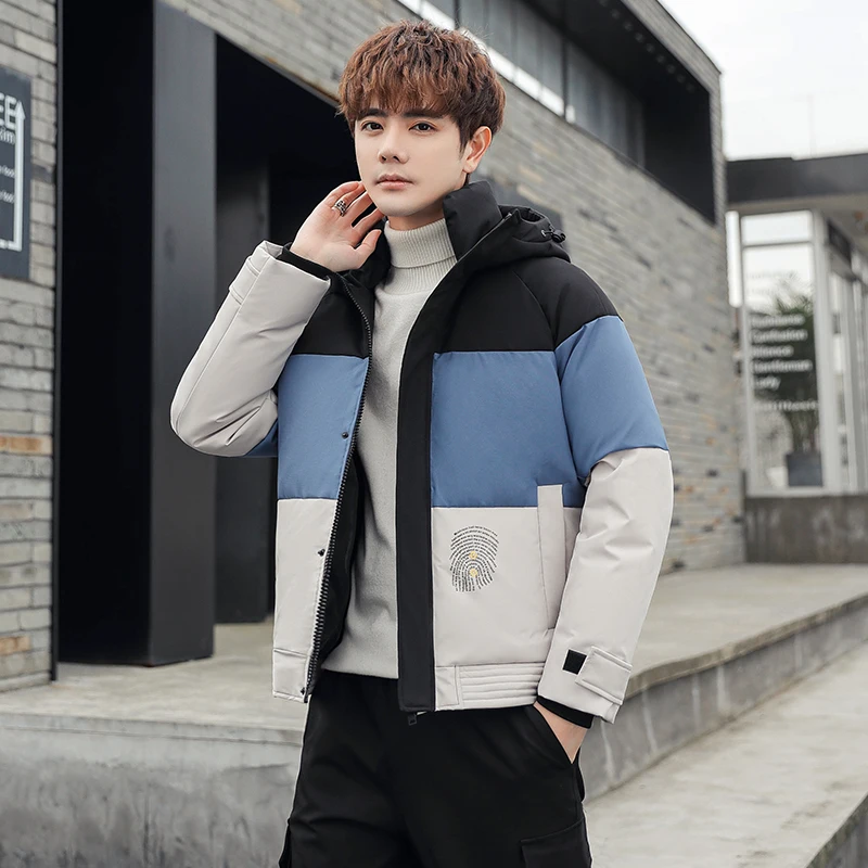 Casual 2022 Fashion Winter Duck Down Jackets For Mens Outwear Warm Parkas Hooded Short Puffer Coats Autumn Thick Tops Clothing