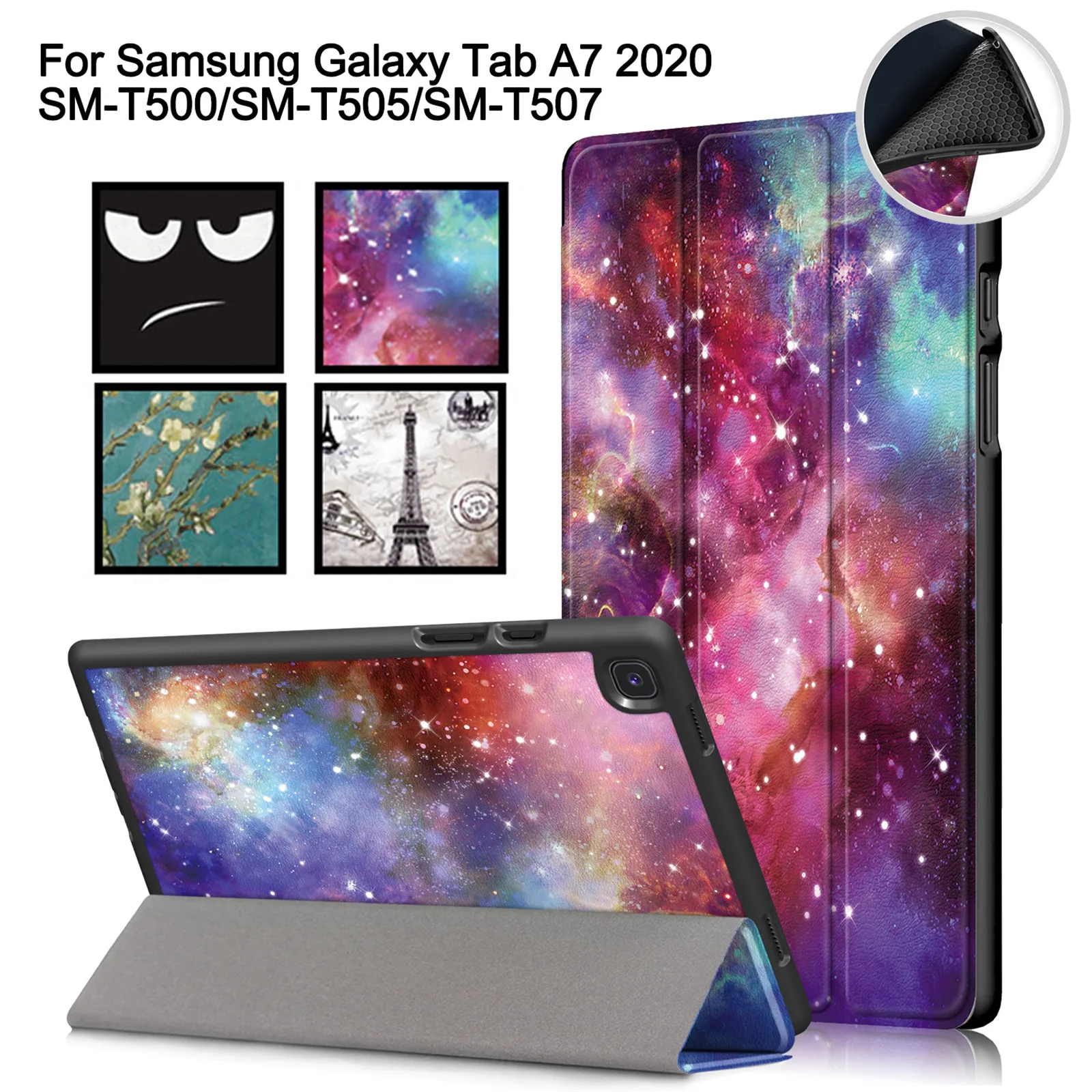 

Чехол для Samsung Galaxy Tab A7 10,4 ", 2020, SM-T500, SM-T505, SM-T507, из искусственной кожи, трехслойный защитный чехол, мягкий чехол для планшета