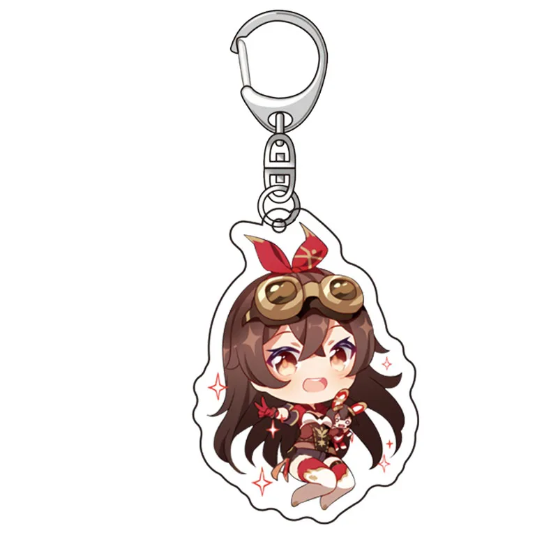 Anime Game Genshin Impact Acrylic Keychain Delicate Craft Mengpa Key Chain Delicacy Bag Pendant Small Trinket Ring Gift | Украшения и
