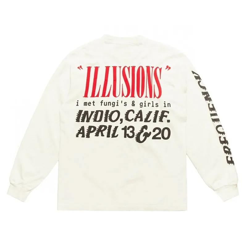 Футболка Kanye CPFM XYZ с длинным рукавом модная повседневная тенниска рисунком