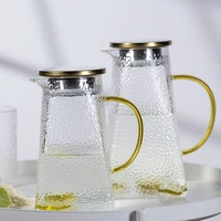 hammer pattern high borosilicate multipurpose glass kettle transparent cold water kettle household glass kettle water bottle