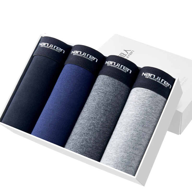 4 Pcs/lot Men Underwear Boxer Modal Man Print Short Breathable Flexible Shorts Boxer Male Pants Underpants Vetement Homme Cotton