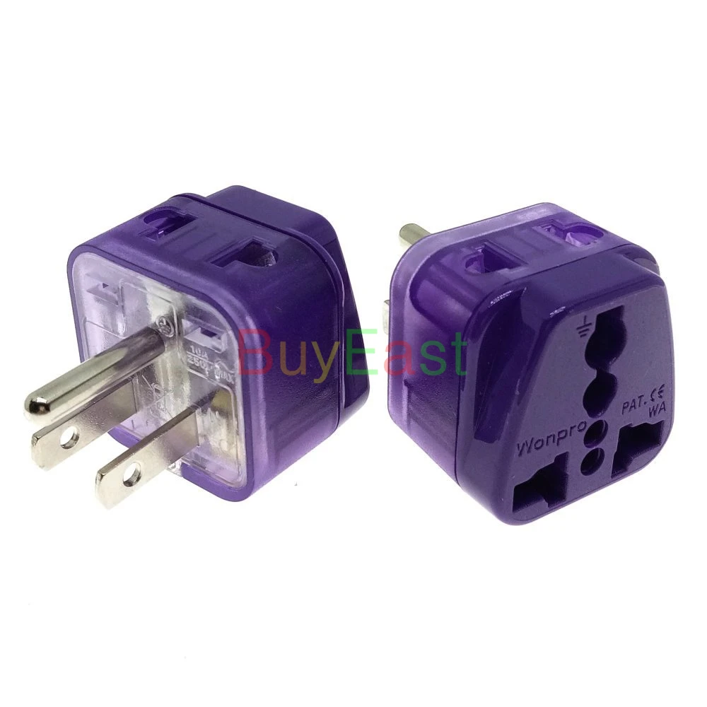 2 в 1 Универсальный для США Канады 3 Pin Электрический штекер Адаптер мульти выход