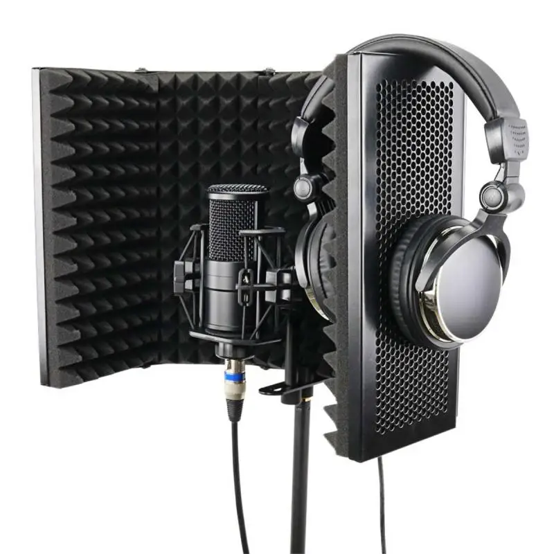 

Foldable Microphone Acoustic Isolation Shield Acoustic Foams Panel Studio for Recording Live Broadcast Microphone Accessories