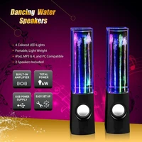 led light fountain light speakers 2pcs colorful lights dancing water music for pc laptop for phone portable desk stereo speaker
