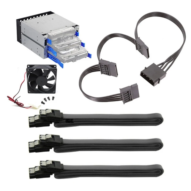 

Aluminum 3 x 3.5" SATA HDD Rack Cage Hard Drive Cage Bracket HDD Enclosure Expansion Rack Hard Drive Tray DIY